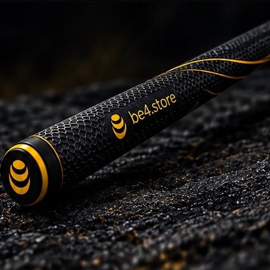 Custom golf driver grip close-up — branded cap detail